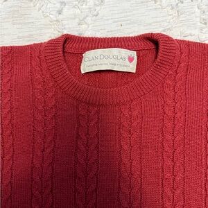 Clan Douglas Red Wool Crew Neck Sweater